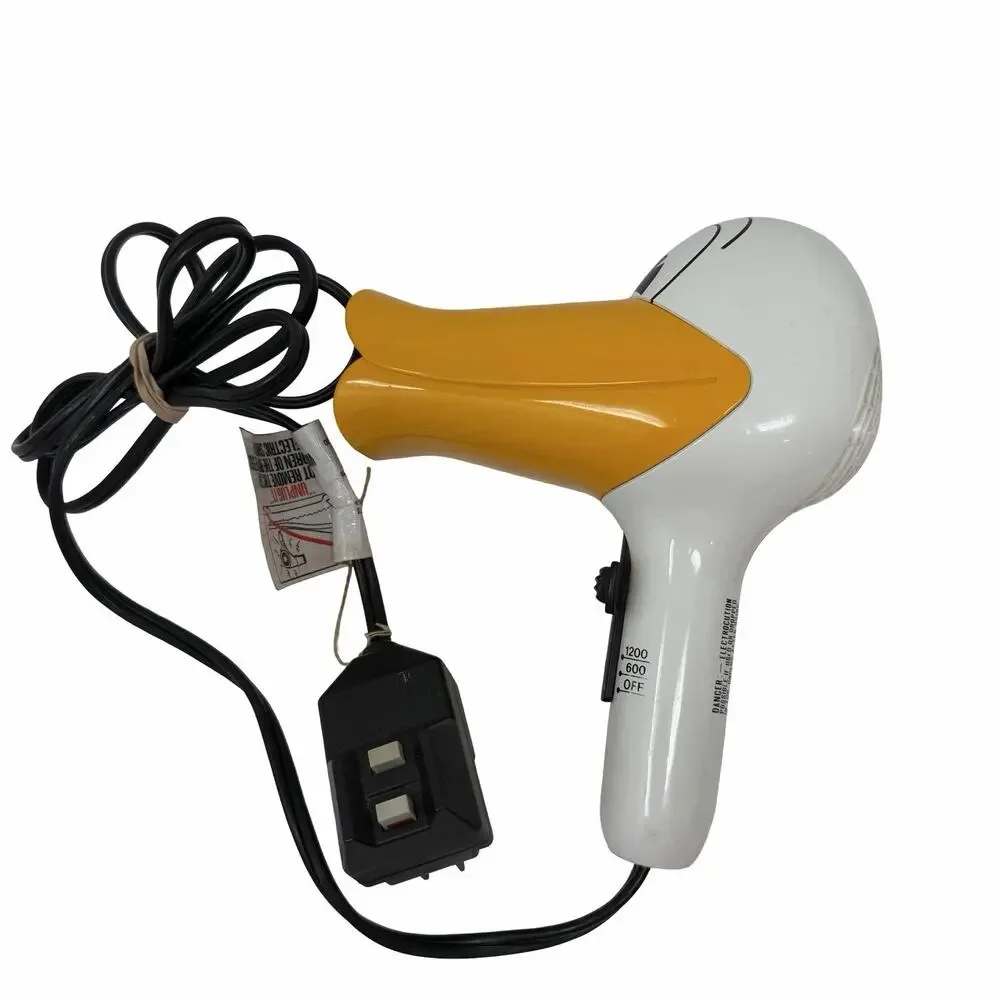 Vintage Crazy Duck Hairdryer Whimsical Cartoon Salton 1990 Model HD5060 1200W